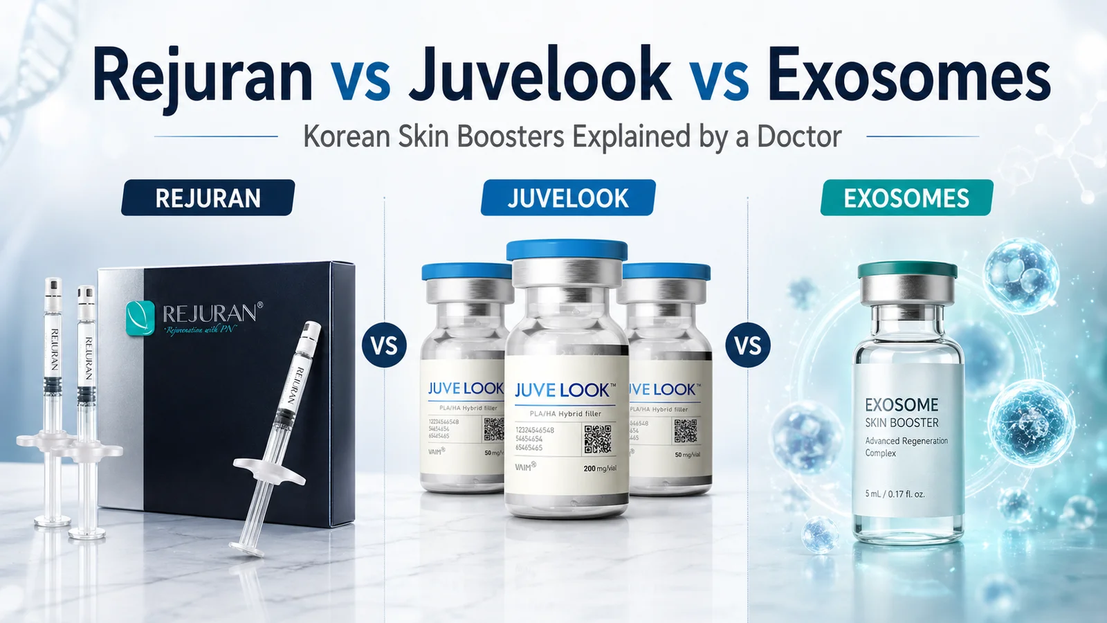 リジュラン vs Juvelook vs エクソソーム：医師が解説する韓国スキンブースター