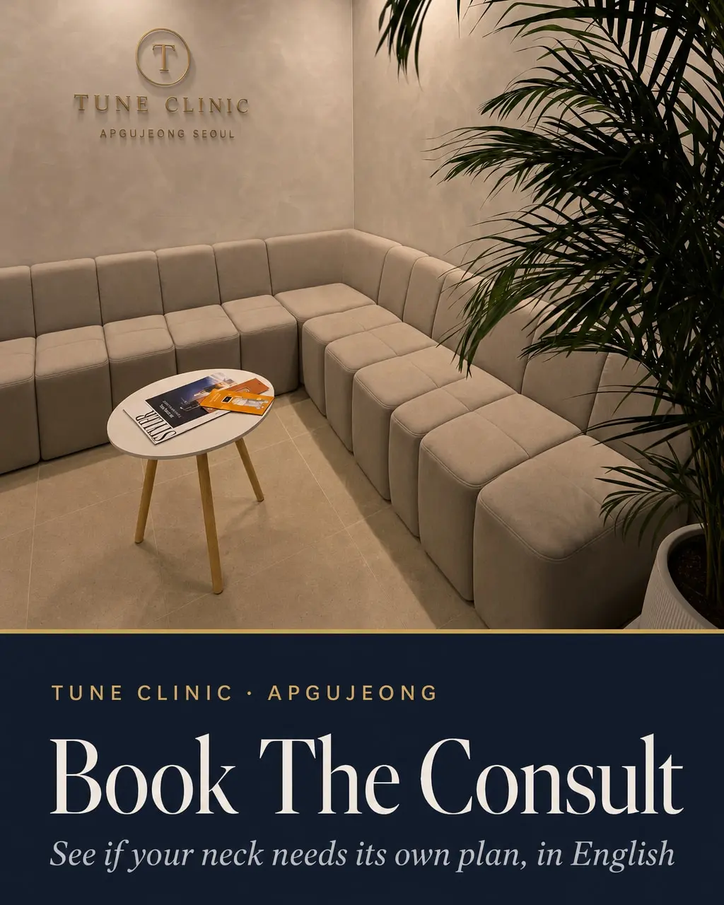 Book The Consult — See if your neck needs its own plan, in English
