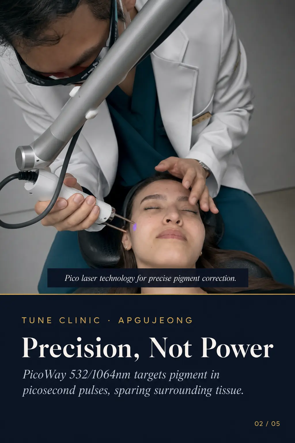 Precision, Not Power — Cutera Enlighten 532/1064nm targets pigment in picosecond pulses, sparing surrounding tissue.
