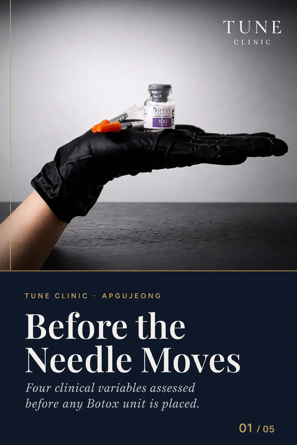 Before the Needle Moves — Four clinical variables assessed before any Botox unit is placed.