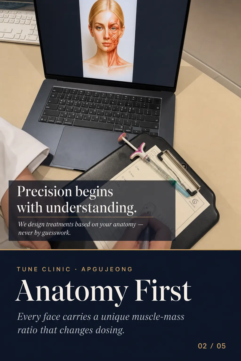 Anatomy First — Every face carries a unique muscle-mass ratio that changes dosing.
